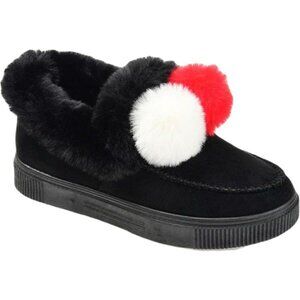 Journee Collection Womens Sunset Black Moccasin Slippers 10 run small